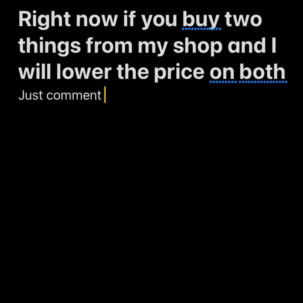 buy two things I will lower the price